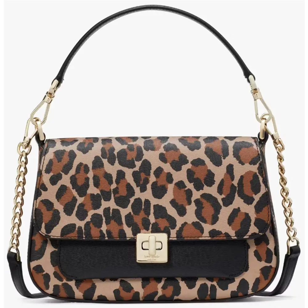 Kate Spade Phoebe Flap Crossbody Leopard KH487 Cheetah Leopardo Animal Print
