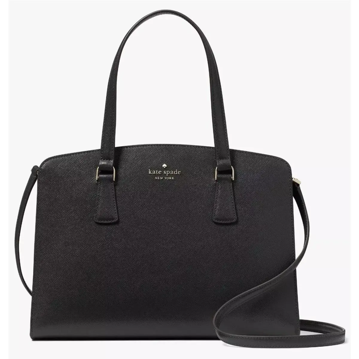 Kate Spade Perry Black Leather Satchel Bag KG025 Crossbody Purse Retail