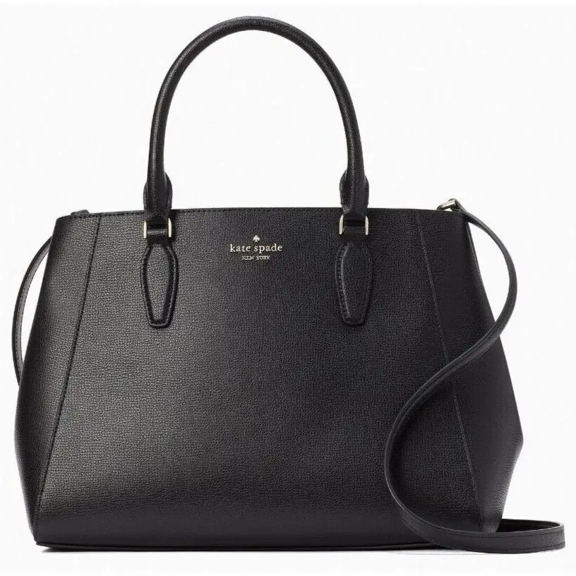 Kate Spade Kristi Black Leather Satchel Bag KG017 Crossbody Purse