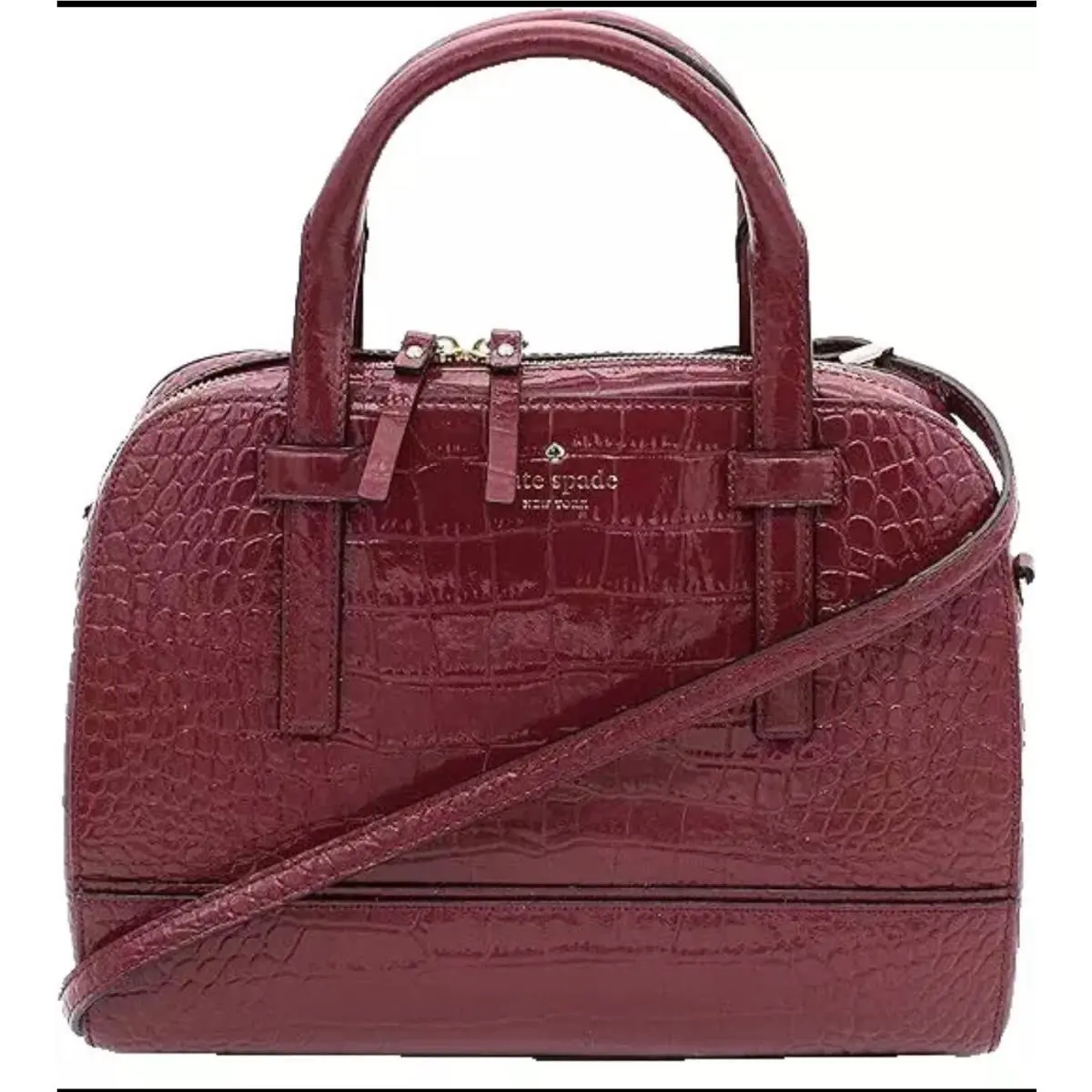 Kate Spade New York Riverside Street Exotic Small Felix Satchel Black Cherry