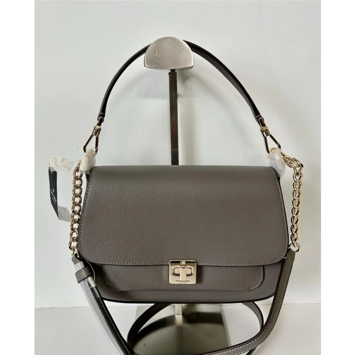 Leather Phoebe Small Flap Crossbody In Hare Grey RP by Kate Spade