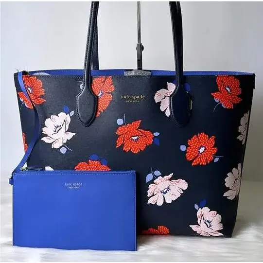 New  Bleecker Dotty Floral Large Tote with Pouch - KF799 by Kate Spade