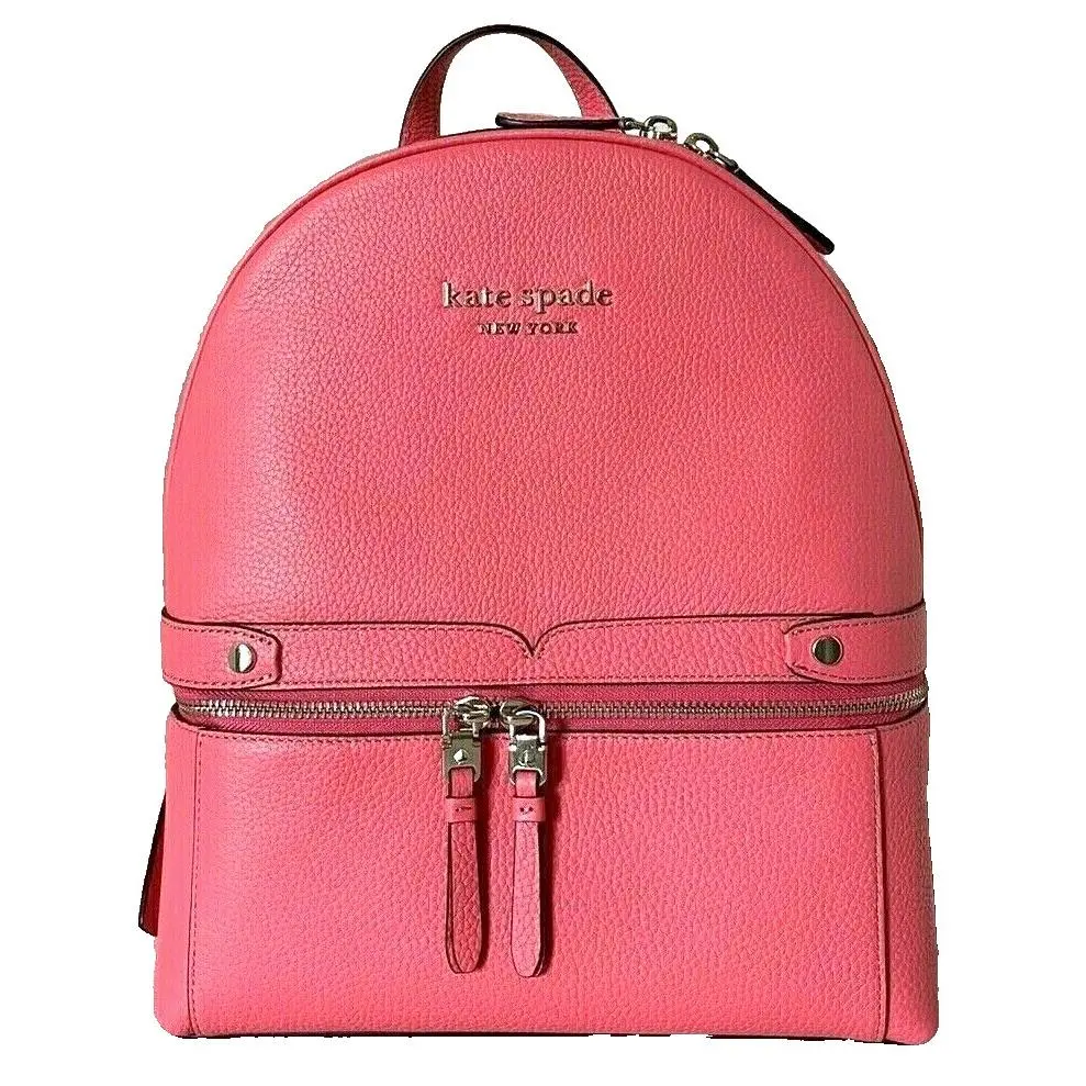 New Kate Spade Day Pack Medium Backpack Pebble Leather Peach Melba