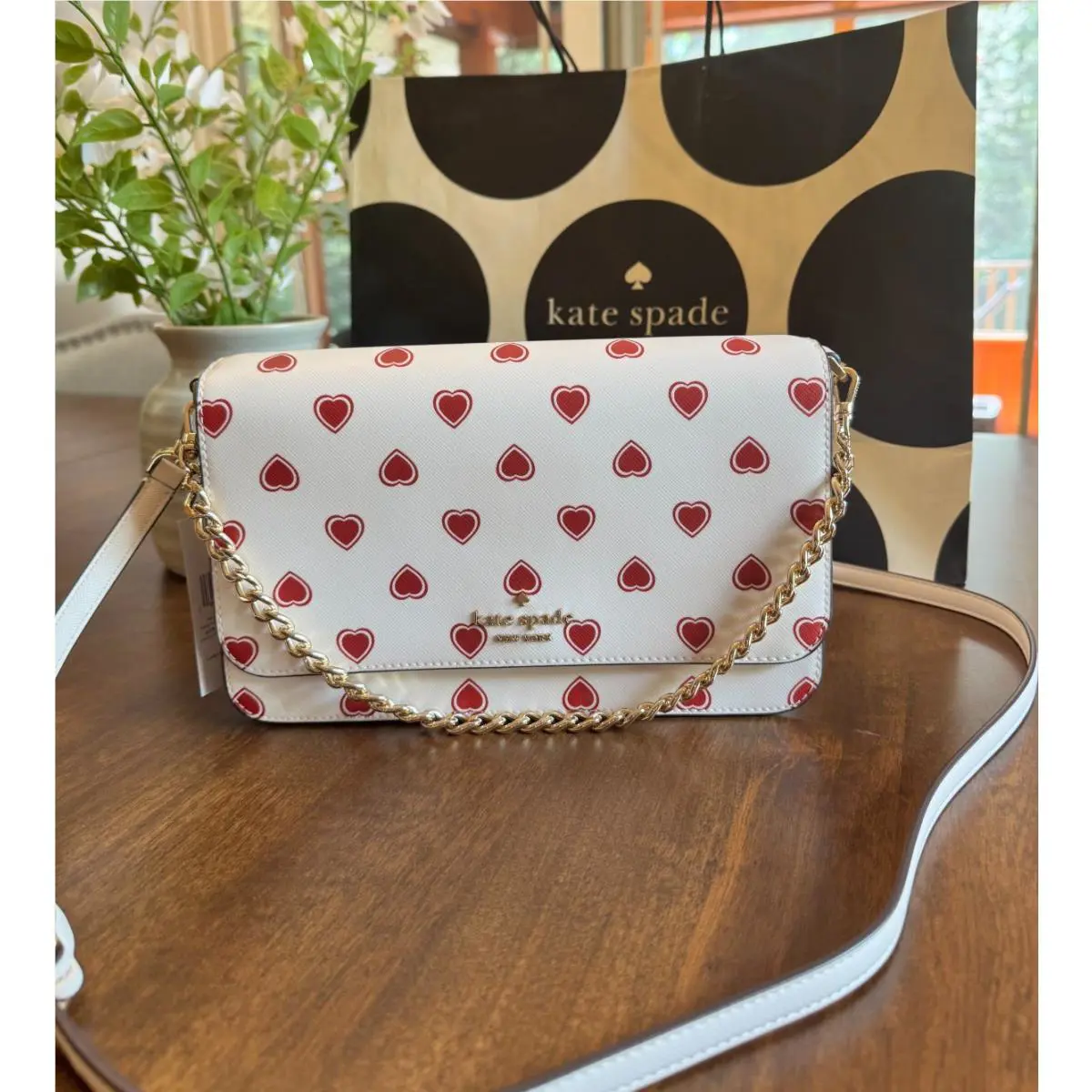 Kate Spade New York Madison Heartfelt Flap Convertible Crossbody - Cream Multi