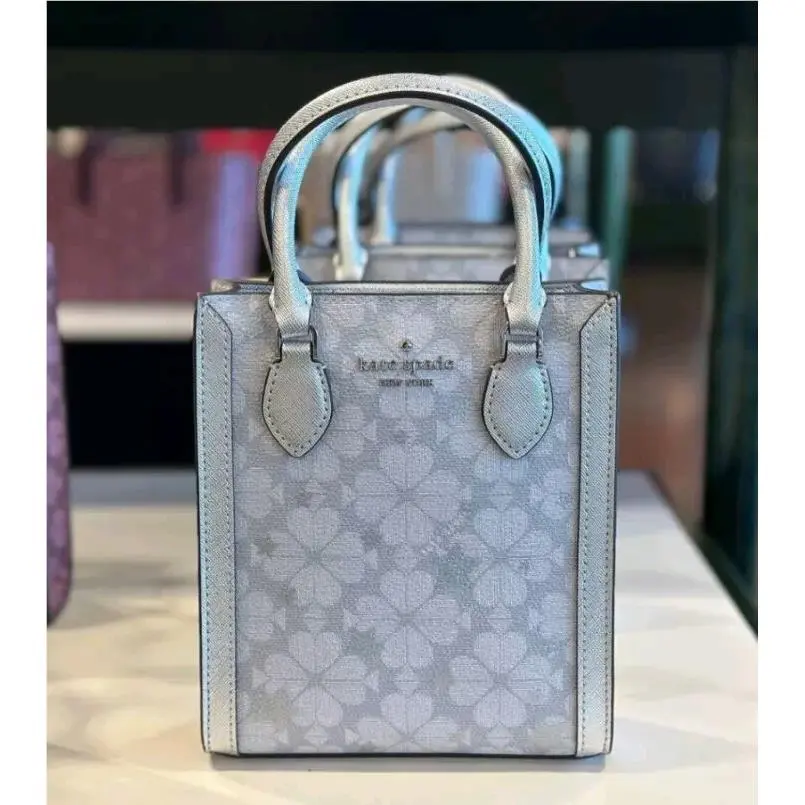 KJ957 Flower Star Toss Small Tote Crossbody In Platinum Grey Mult by Kate Spade