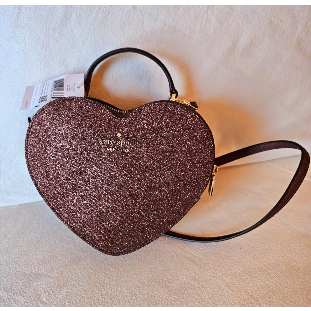 Kate Spade Love Shack Glitter Heart Purse Crossbody Deep Nova