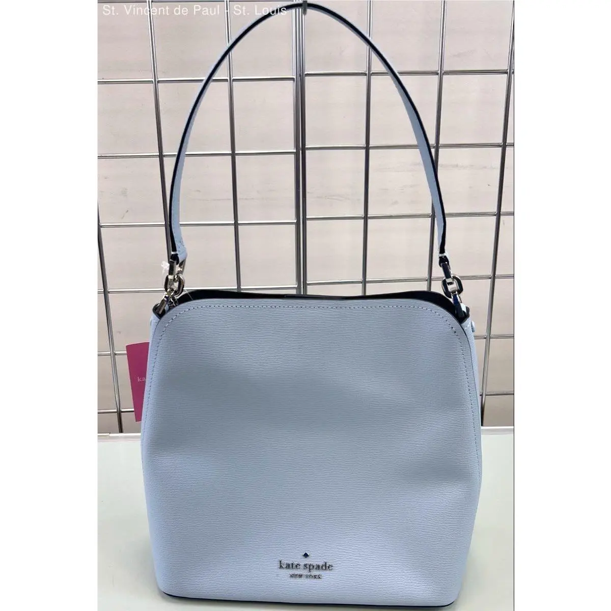 Kate Spade Refined Grain Large Bucket Crossbody Ocean Fog WKR00439