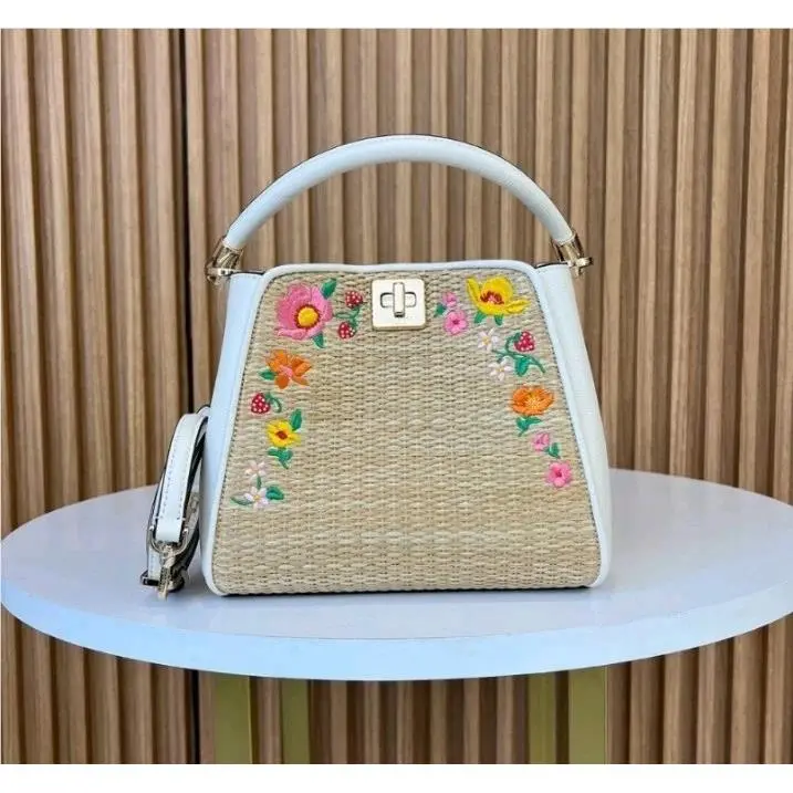Kate Spade Phoebe Embroidered Straw Top Handle/crossbody in Small
