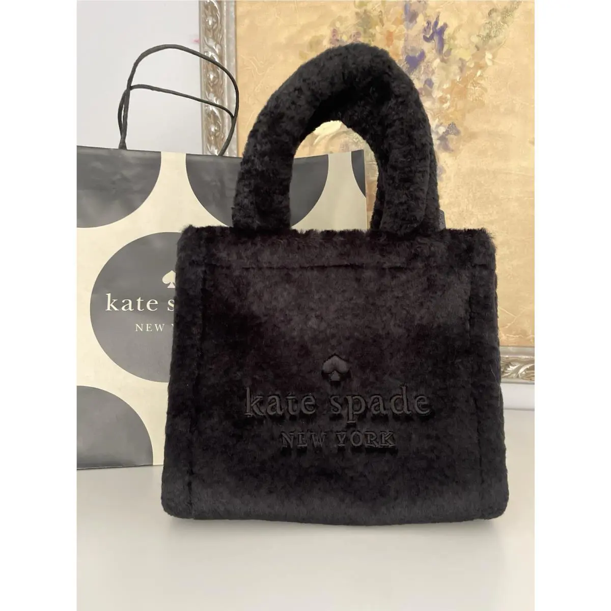 Kate Spad Ellie Fur Small Tote In Black KI861