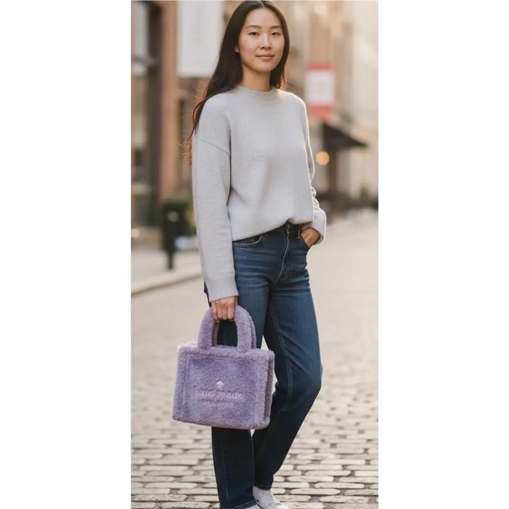 KI861 Ellie Fur Small Tote In Violet Mist by Kate Spade