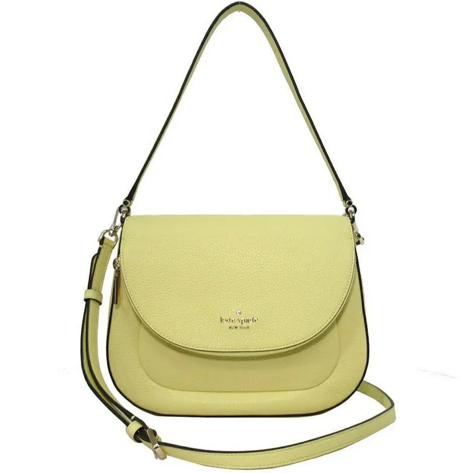 Kate Spade Leila Frosty Lime Leather Flap Shoulder Bag WKR00330 Yellow FS