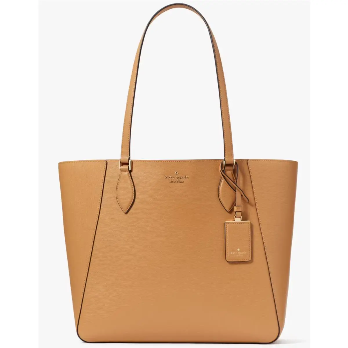 Kate Spade Poppy Large Brown Yellow Leather Tote Purse KF388 Bag