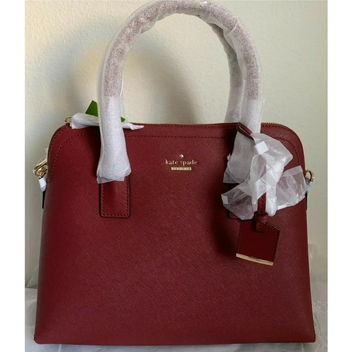 Kate Spade Cameron Street Margot Leather Satchel Bag PXRU5955 Train Car Red