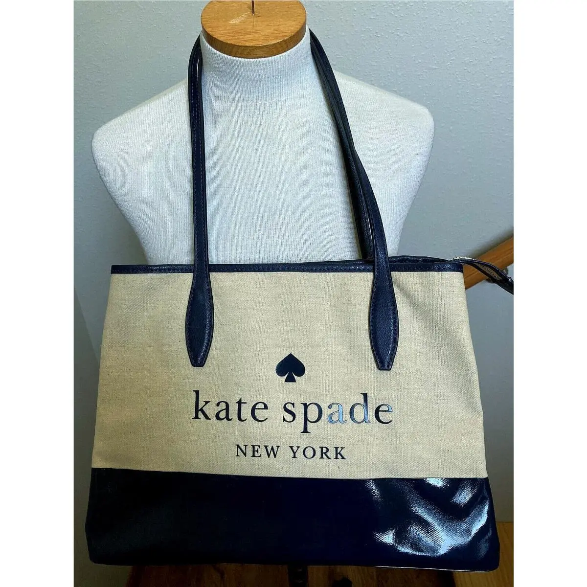Kate Spade Classic Small Street Tote Bag - Logo - Side Snap - Nightcap Navy-nwt