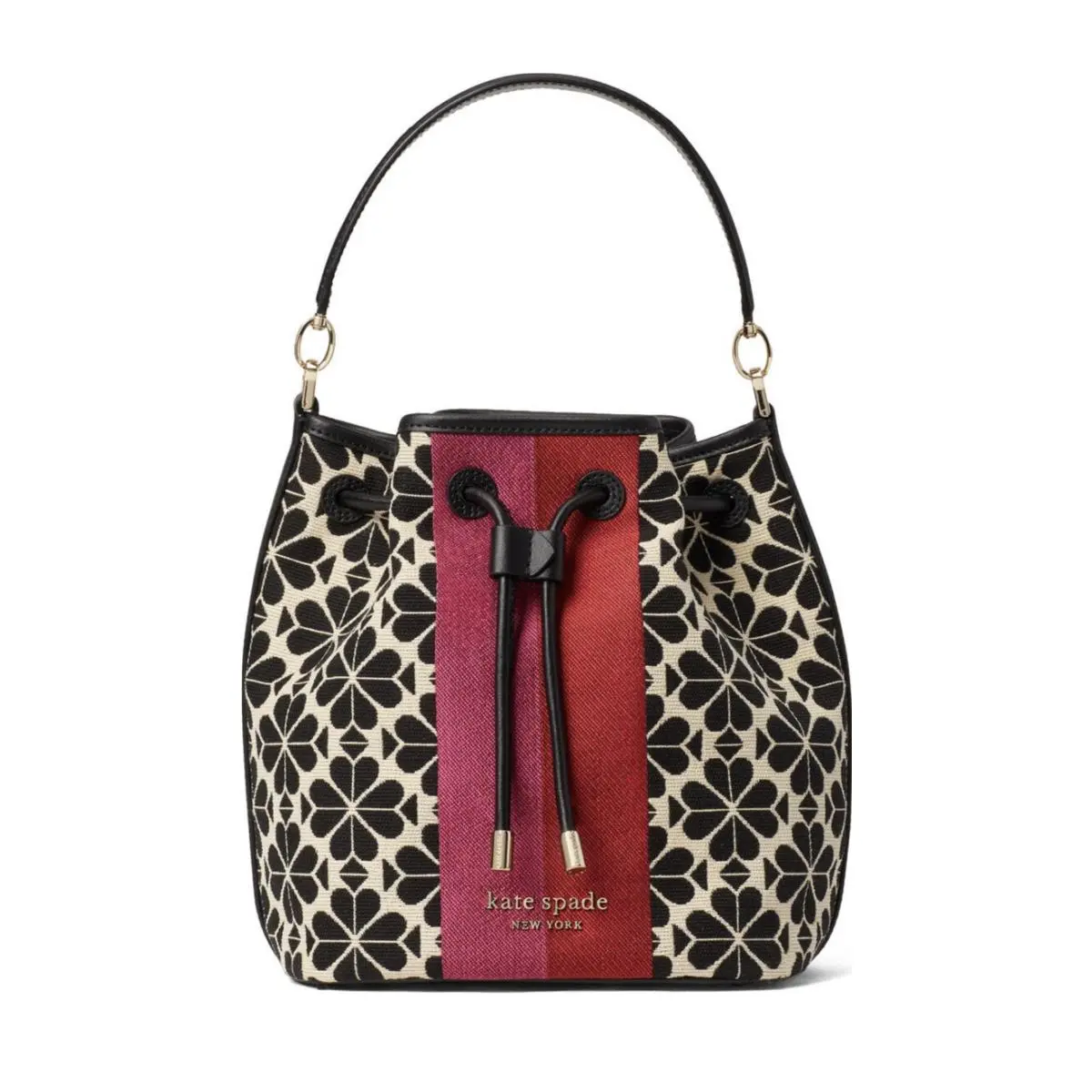 Kate Spade Spade Flower Jacquard Sinch Med Bucket Bag Cream Multi
