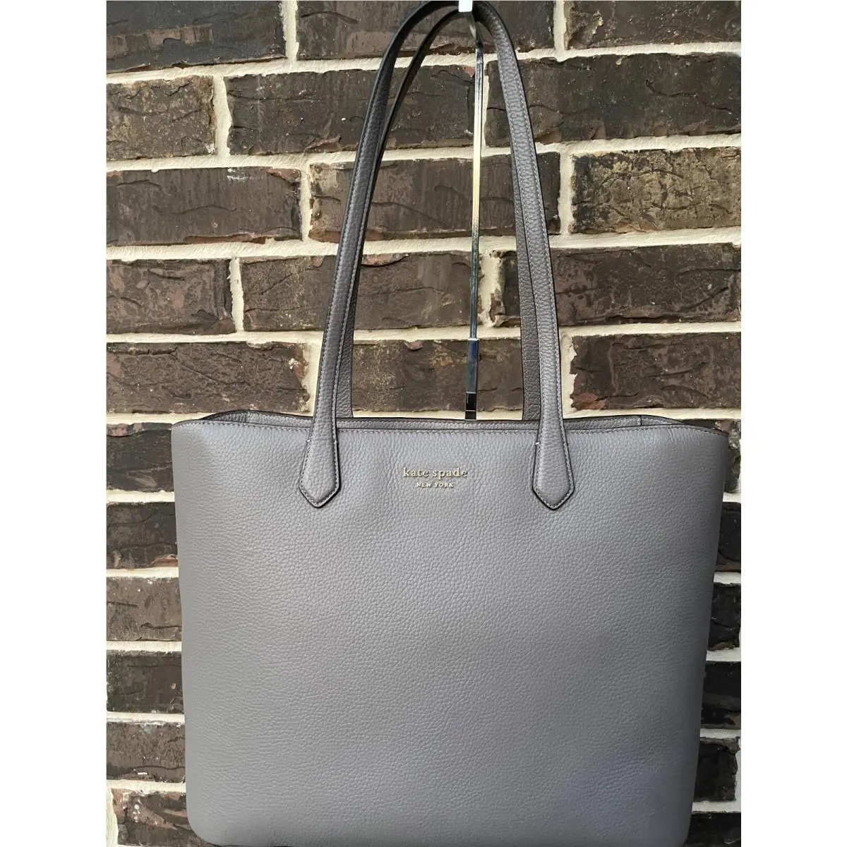 Kate Spade Veronica Large Leather Tote Mineral Grey