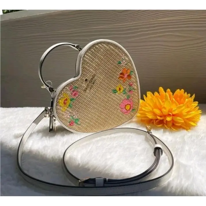 Kate Spade KG740 Love Shack Rattan Heart Crossbody Meringue Multi