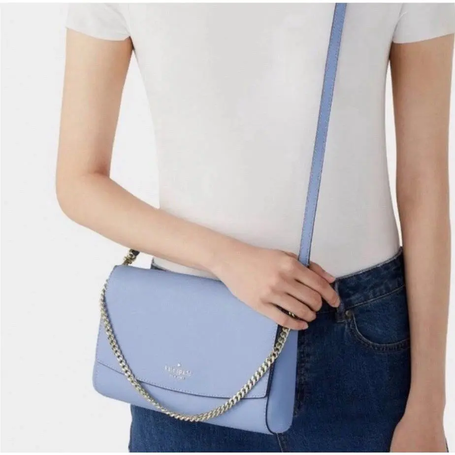 Laurel Way Greer Blue Leather Chain Hobo Crossbody Bag by Kate Spade