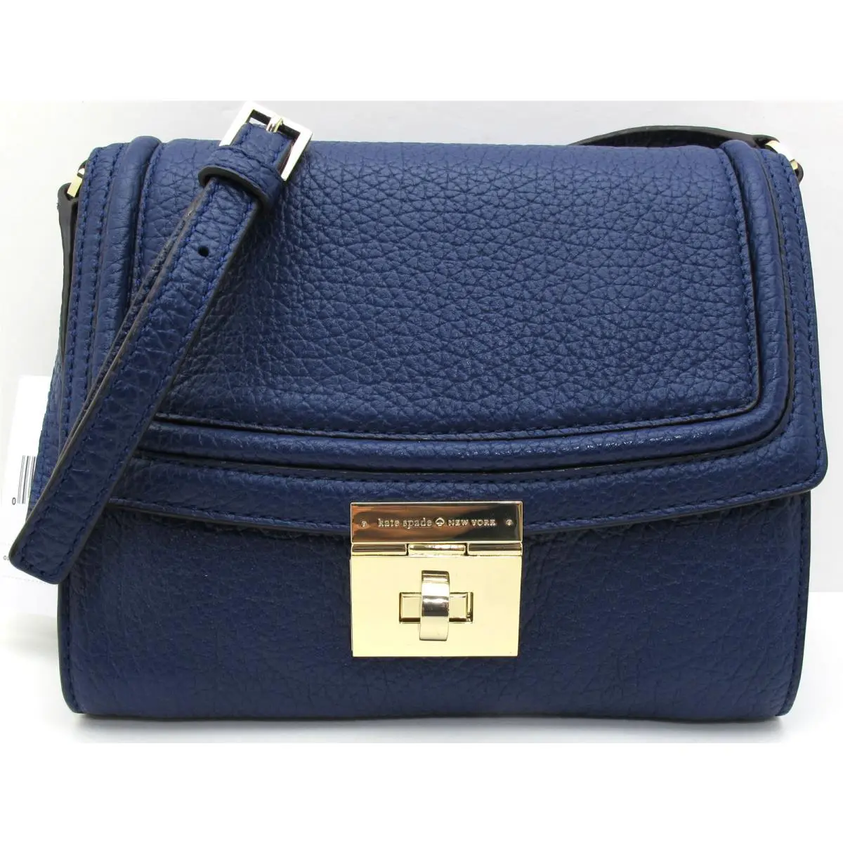 New Kate Spade Small Merrick Everett Way Pebbled Leather Indigo Blue Crossbody