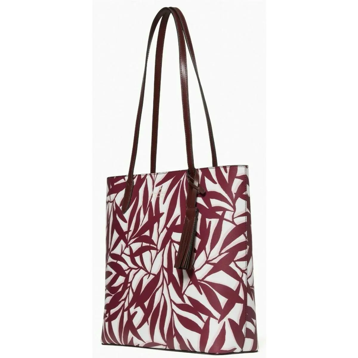 Kate Spade Jana Smooth Foliage Large Tote Purple White WKR00544 FS