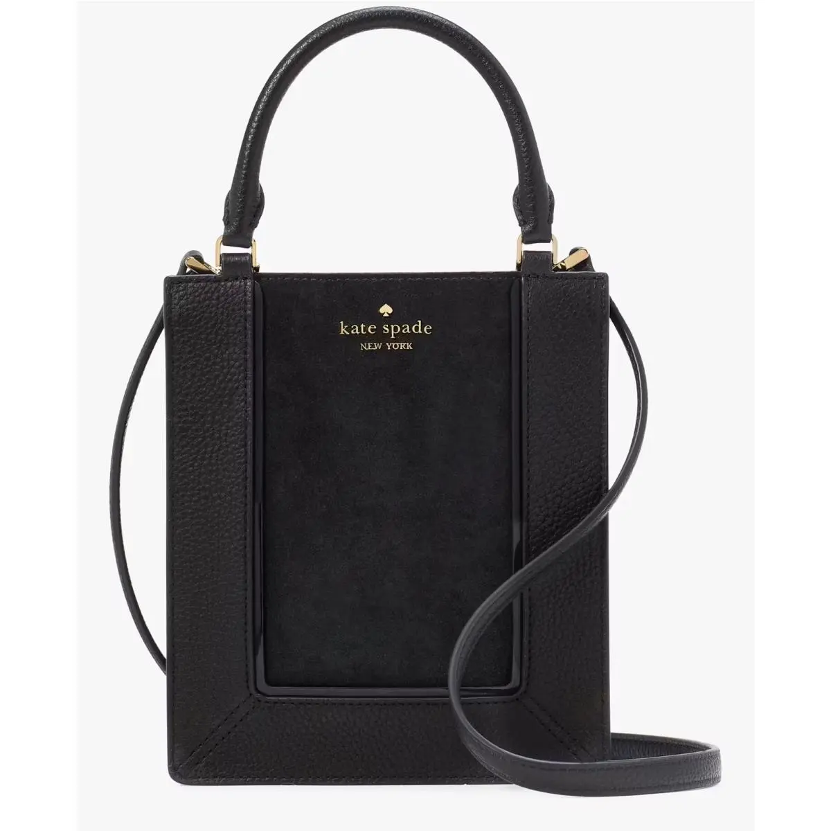 Lena Suede Leather Mini Tote Crossbody In Black Gorgeous by Kate Spade