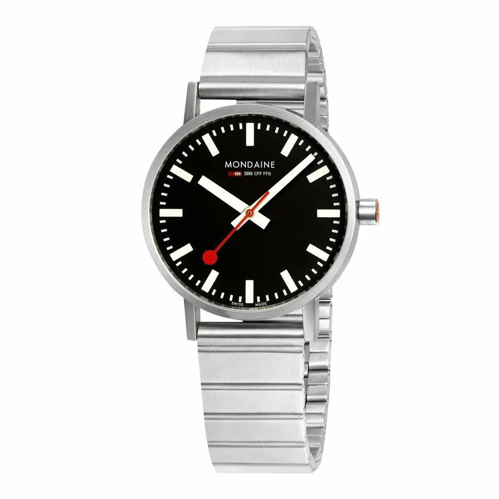 A660.30314.16SBW Swiss Railways Classic Steel 36mm Quartz Wrist Watch by Mondaine