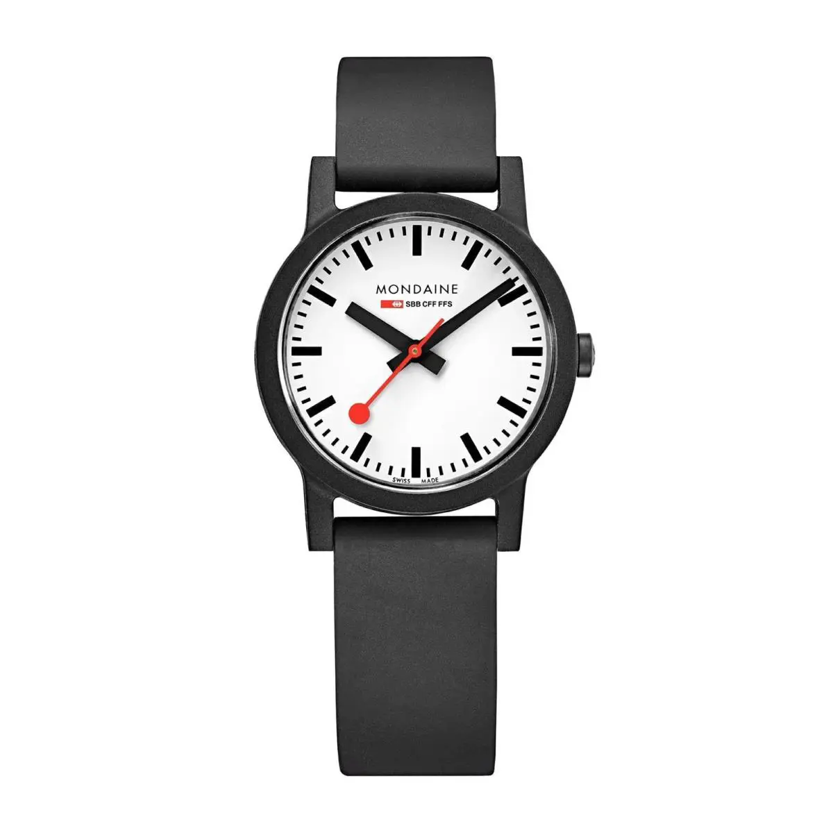MS1.32120.RB Essence Black Case 32 mm Rubber Quartz Women`s Watch by Mondaine