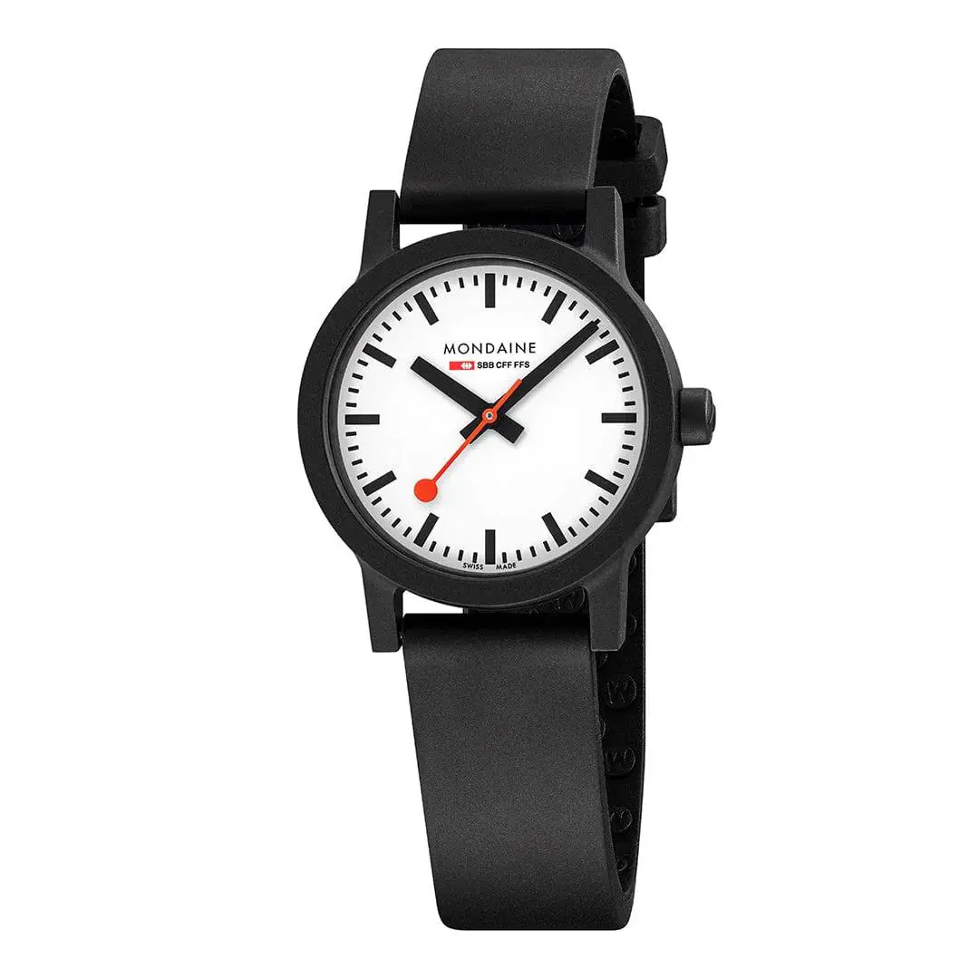 MS1.32110.RB 32mm Black Essence Rubber Quartz Women`s Watch by Mondaine