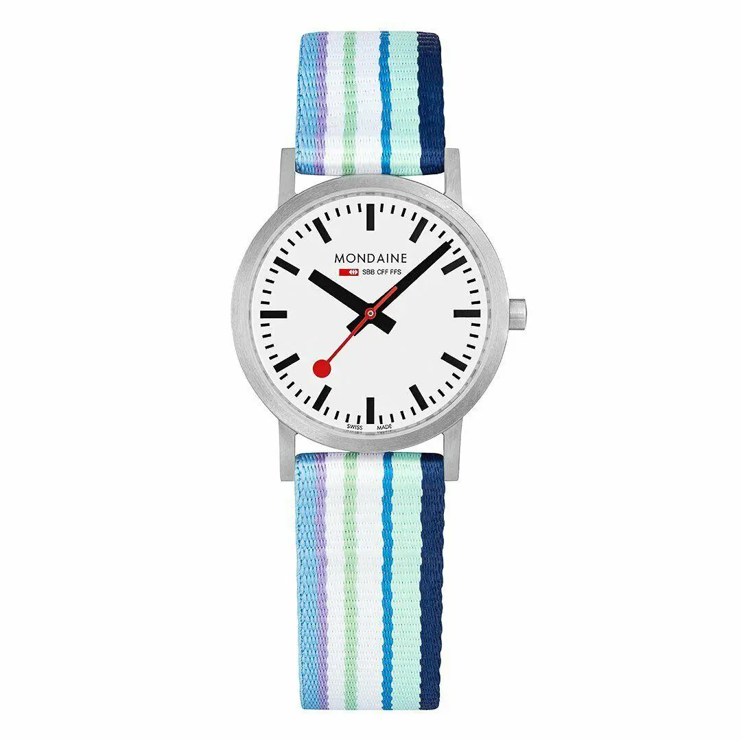A658.30323.16SBP Official Railways Nylon 30mm Quartz Ladie`s Watch by Mondaine