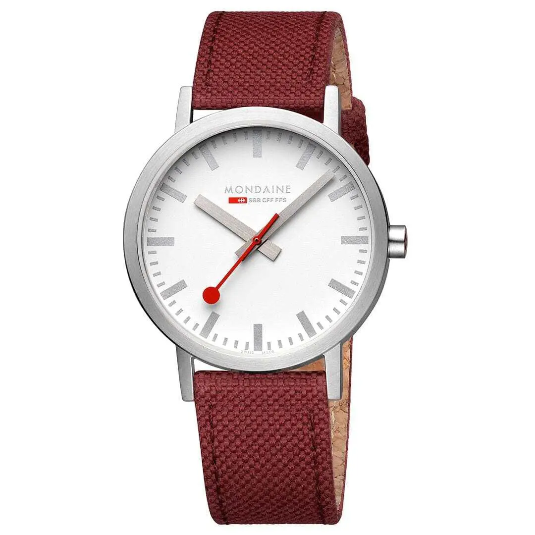 A660.30360.17SBC Classic Cherry Red Steel 40 mm Quartz Wrist Watch by Mondaine