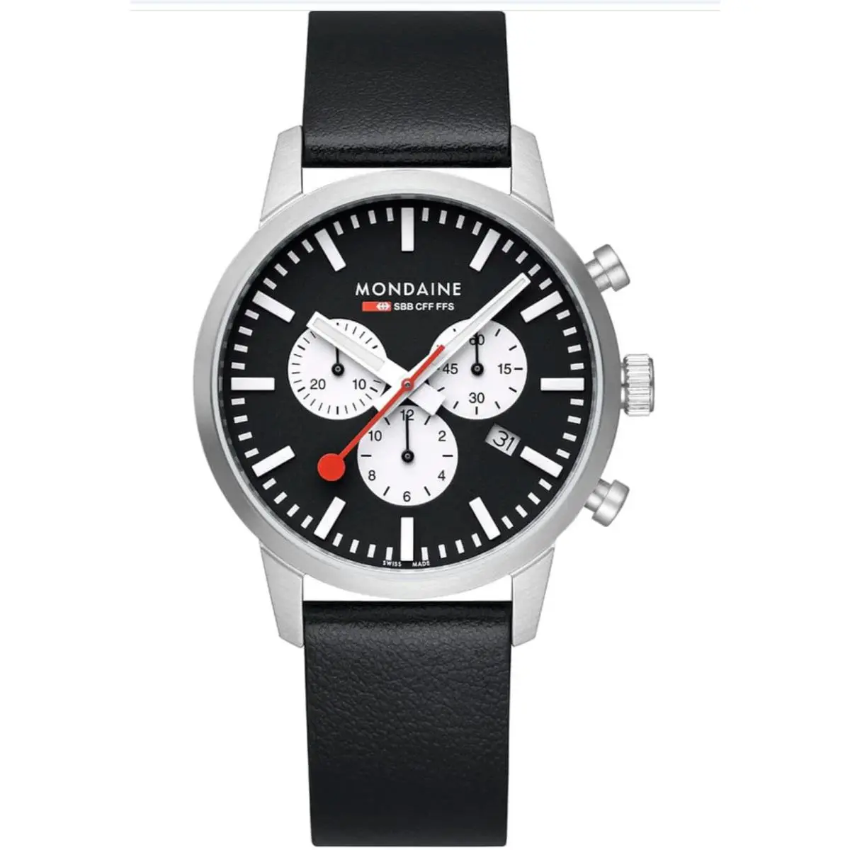 Neo Swiss Made Chronograph 41mm Black Dial Sapphire Watch MSD.41420.LBV by Mondaine