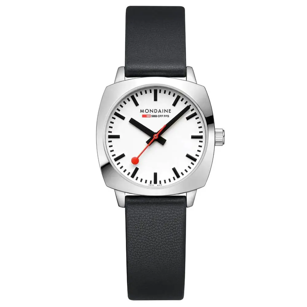 MSL.31110.LBV Cushion Petite 31 mm Steel Leather Quartz Wrist Watch by Mondaine