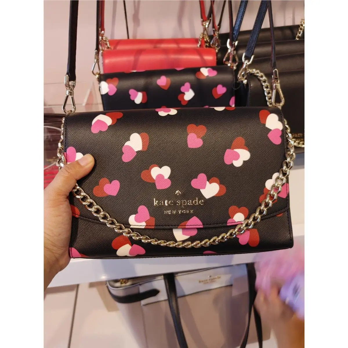 New York Carson Flutter Hearts PR Covertible Crossbody K6105 by Kate Spade