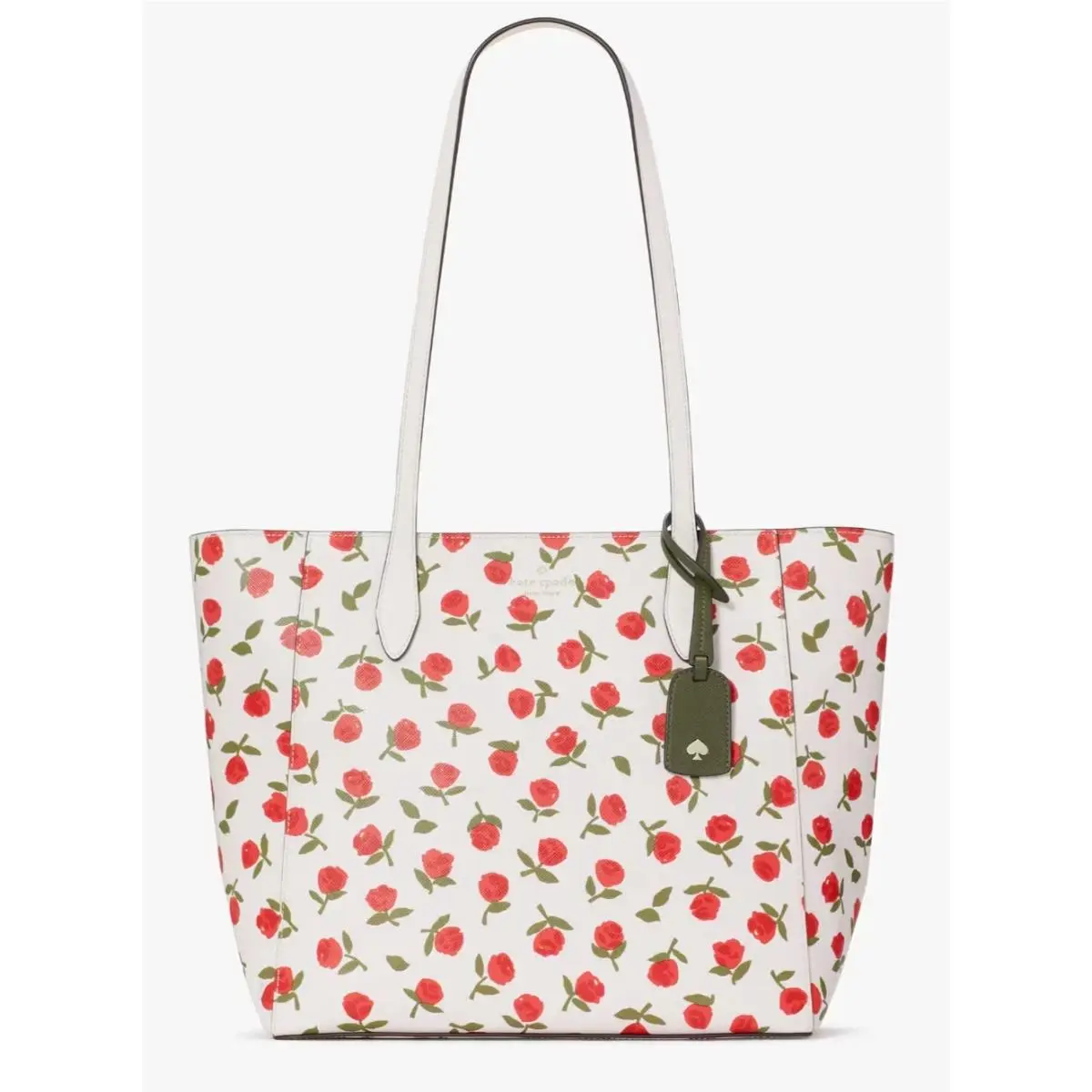 Dana Ivory Rose Toss Rosette Tote Saffiano KE474 Bag Tote Purse by Kate Spade