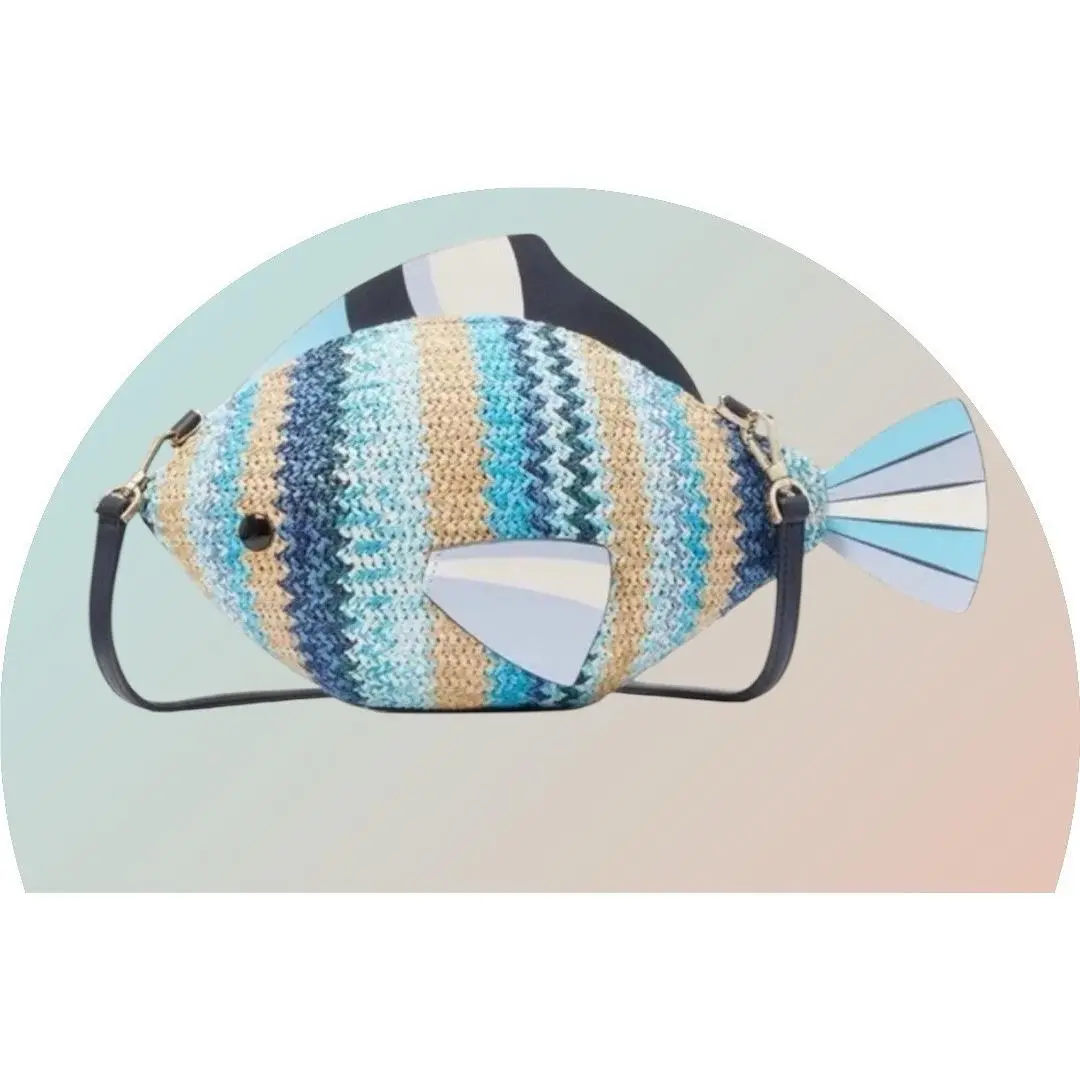 Kate Spade KG739 What A Catch 3D Fish Crossbody Novelty Blue Multi