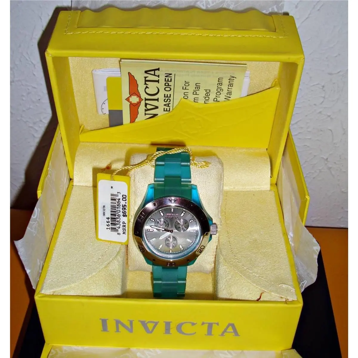 【new】invicta Men`s Anatomic SS Case W/ Colored Plastic Band Quartz Watch Blue by Invicta