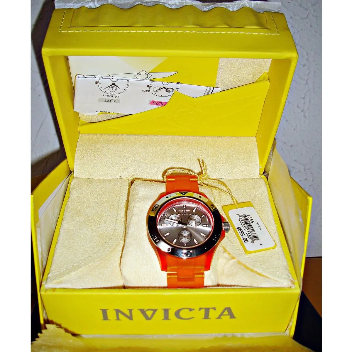 【new】invicta Men`s Anatomic SS Case W/ Colored Plastic Band Quartz Watch Red by Invicta