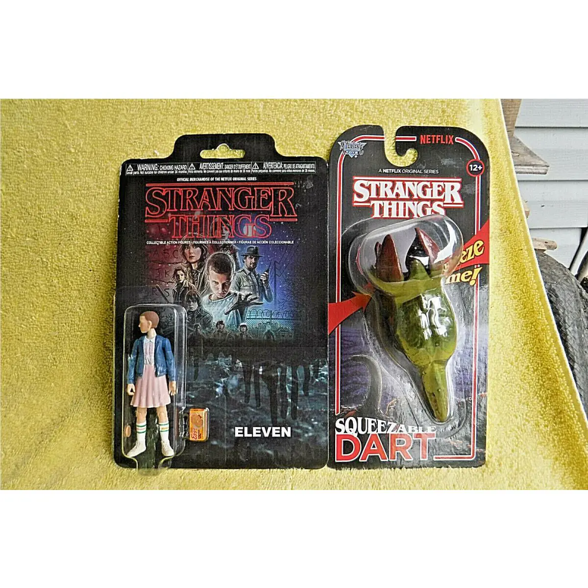 New/vintge Stranger Things Rare Funko Eleven Figure Squeezable Dart Combo Pack