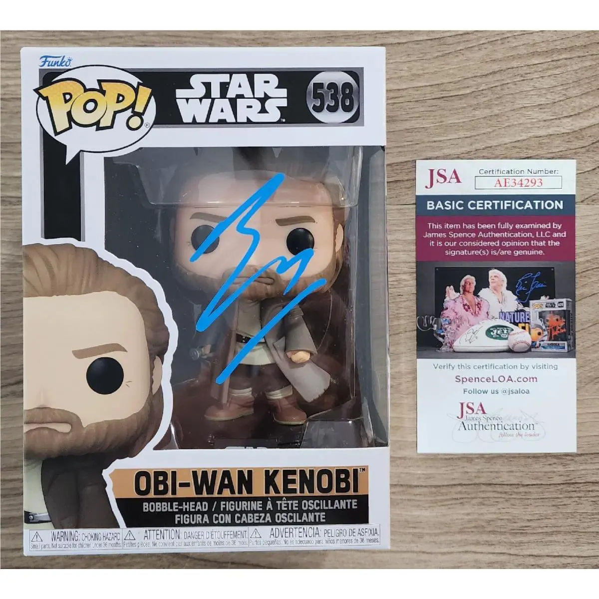 Ewan Mcgregor Signed Obi-wan Kenobi Funko Pop Figure 538 Toy Star Wars Jsa