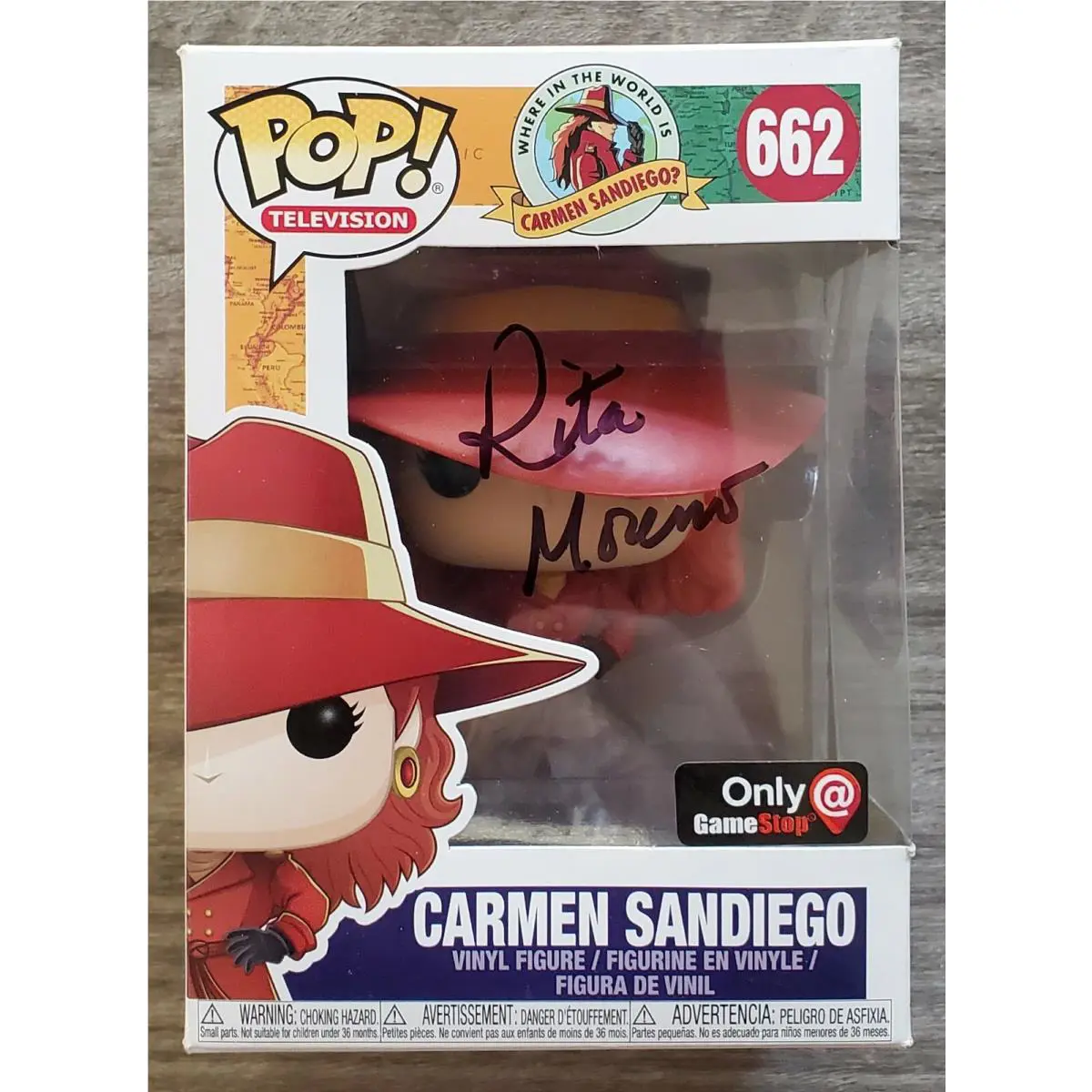 Rita Morena Signed Carmen Sandiego Pop 662 Voice Actress Legend Rad