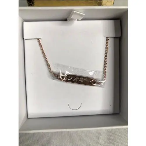 Michael Kors Pave Logo Plaque Gold-tone Pendant Necklace