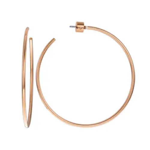 Michael Kors City Scape Rose Gold Tone Large Hoop Earrings -MKJ4590