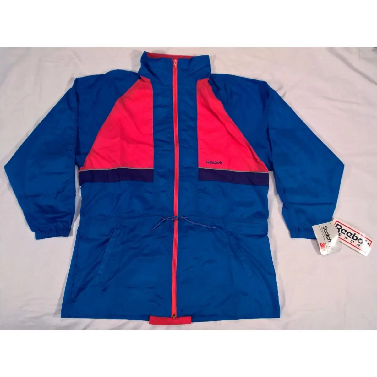 Vintage Reebok Full Zip Windbreaker Jacket Men`s Medium Sample
