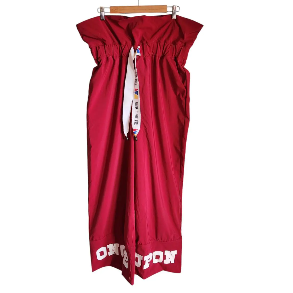 Reebok Classic X Pyer Moss Red Large Women`s Wide Leg Pants Loose Jogger