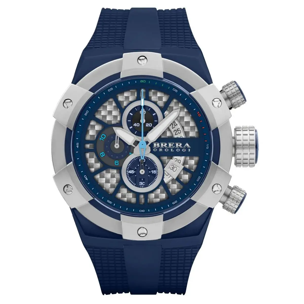 Brera Orologi Supersportivo Blue Ionplated 48mm Chrono Mens Watch BRSSC4919B