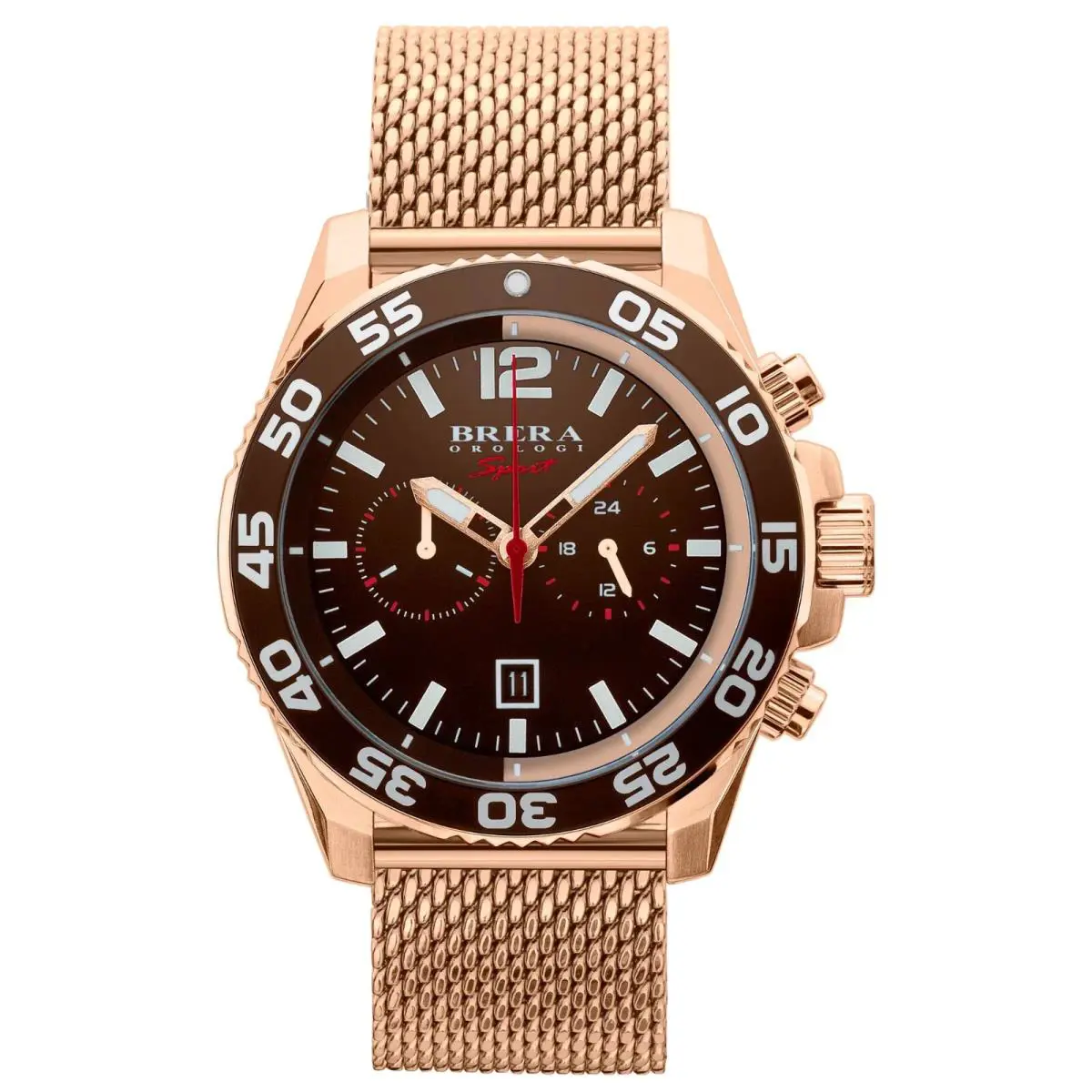 Brera Orologi Mistral Mens Rose-gold Chronograph Watch BRSPMIC4402-SS-MIL