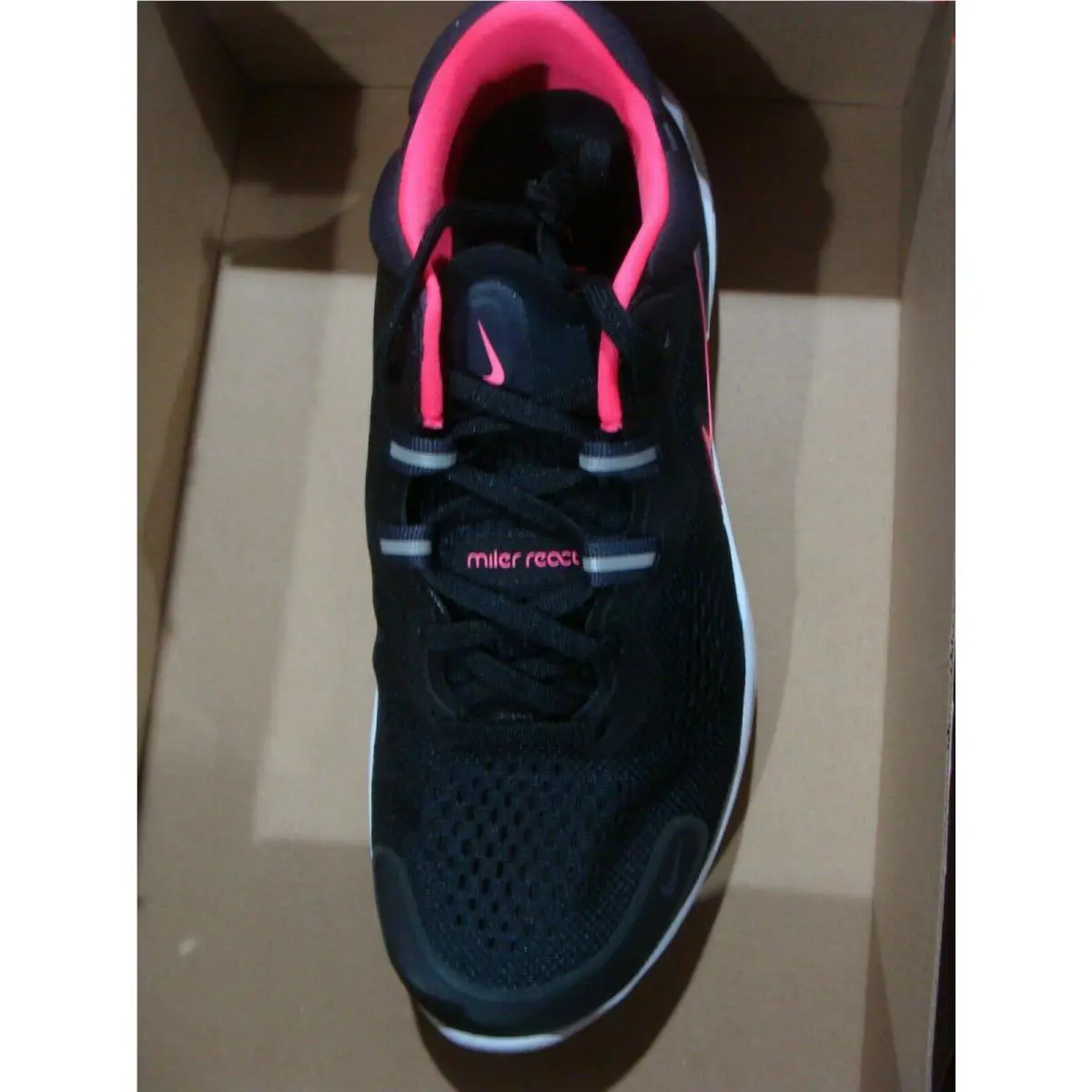 Nike shoes - NIKE REACT MILER 2 - REACT MILER - BLACK/HYPER PINK CAVE PURPLE 9