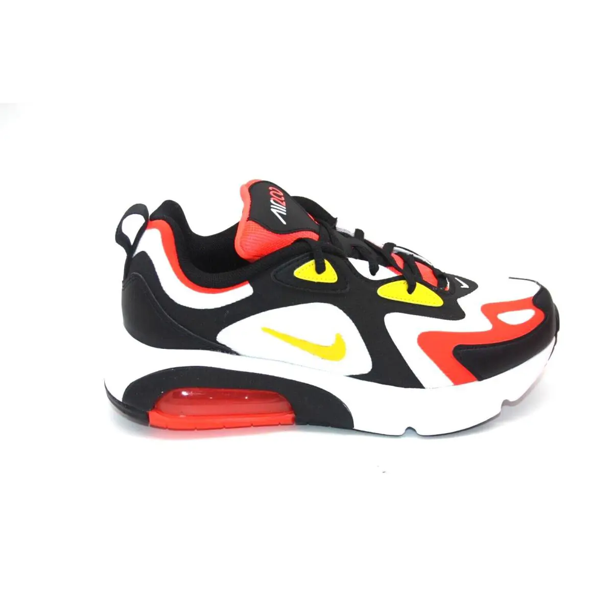 Nike Air Max 200 GS AT5627-005 Black/chrome Yellow-white Running Shoe Big Kids - BLACK/CHROME YELLOW-WHITE