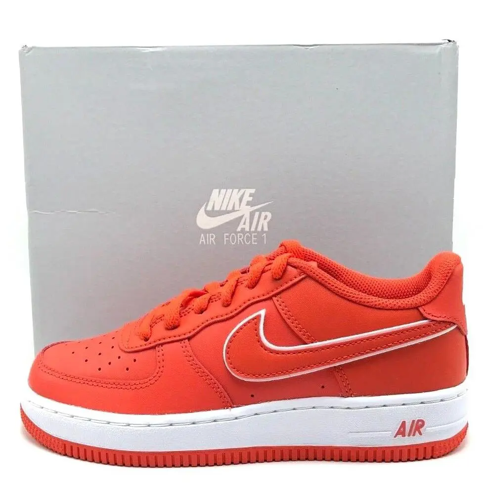 Youth Grade-school Nike Air Force 1 GS Orange/white DX5805 600 - Orange