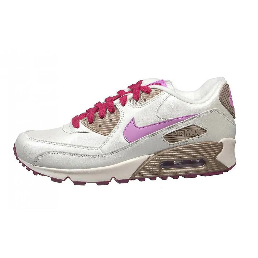 Nike Big Kid Girls Air Max 90 CL Sneakers 312153 Sz 5Y Sail/violet/zinc - (151) Sail/Violet Shake-Metallic Zinc-Grape